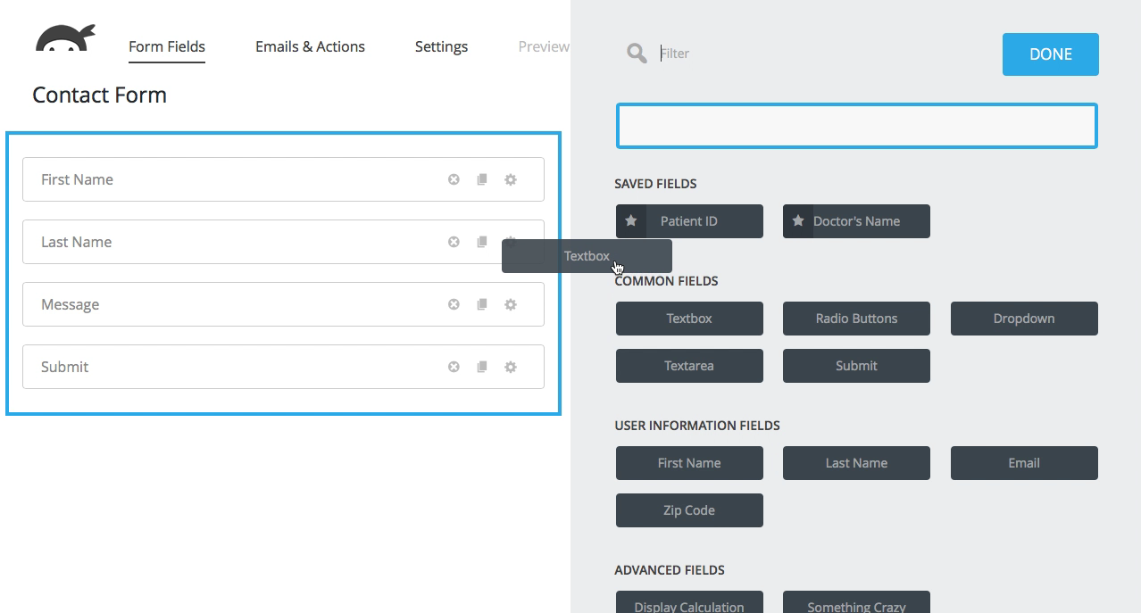 Ninja Forms 3x Drag Field