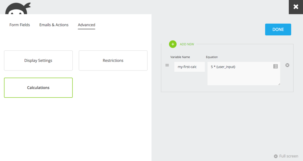 Calculations Option Repeater